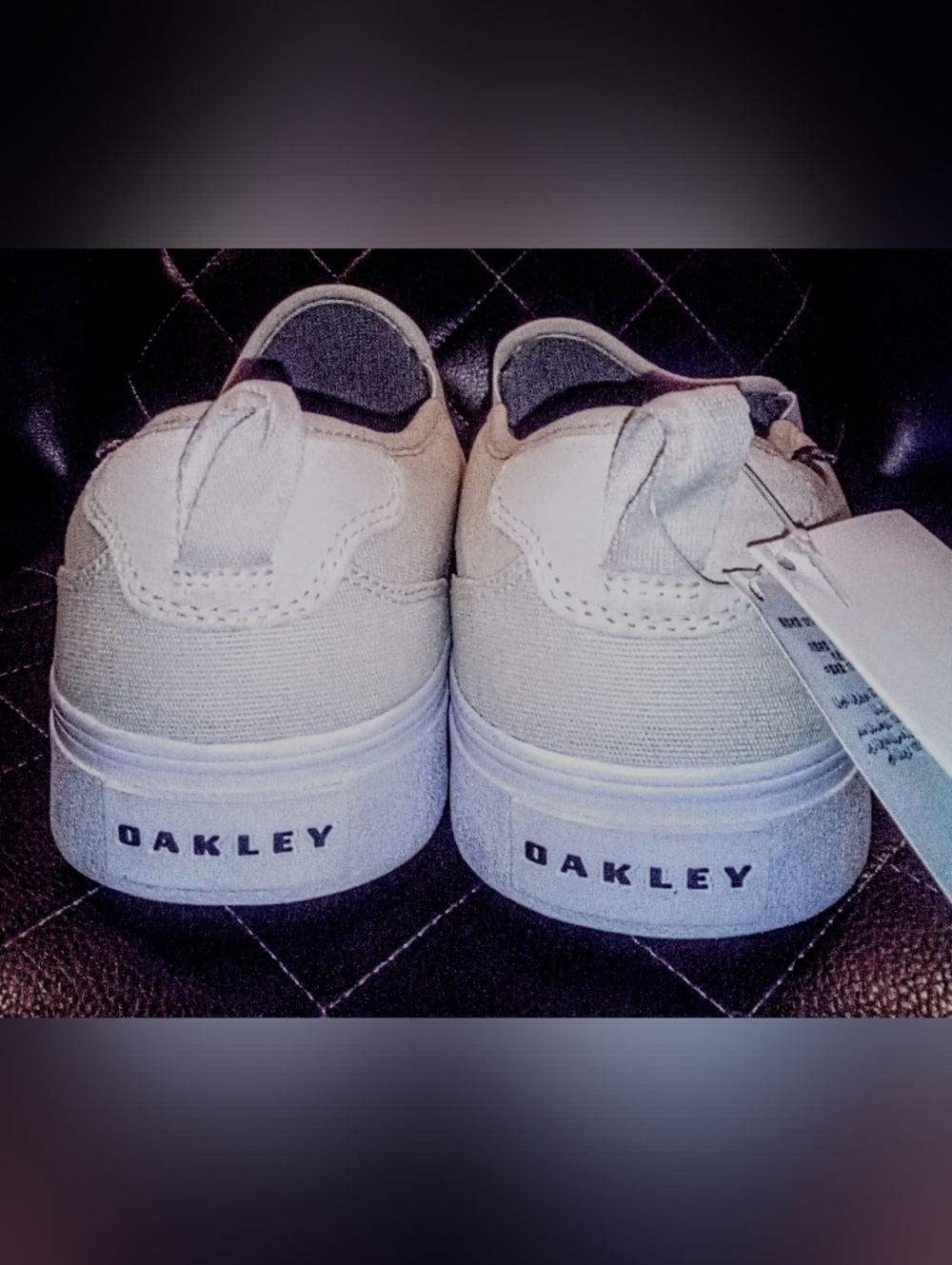 New Men's Oakley Lunar Rock Ivory Color Canvas Banks Slip On Sneakers Size 12 - Picture 4 of 8
